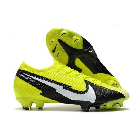 Nouvelles Nike Mercurial Vapor 13 Elite FG Jaune Noir Blanc