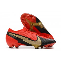 Nouvelles Nike Mercurial Vapor 13 Elite FG Rouge Noir Or