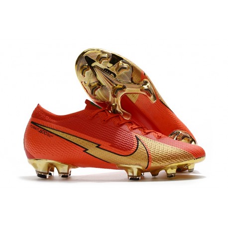 Nouvelles Nike Mercurial Vapor 13 Elite FG Ronaldo CR100 Rouge Or