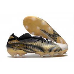 Chaussures de foot adidas Nemeziz 19.1 Fg Blanc Or Metallique Noir