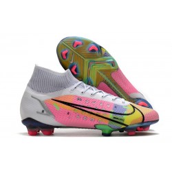 Chaussure à Crampons Nike Mercurial Superfly 8 Elite FG Blanc Multicolore