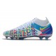 Chaussures 2021 Nike Phantom GT Elite DF 3D FG Blanc Bleu Rose Jaune