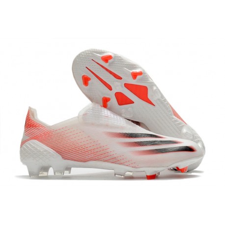 Crampon de Foot adidas X Ghosted+ FG Blanc Rouge Noir