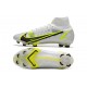 Nike Mercurial Superfly 8 Elite FG Blanc Noir Métallique Argent Volt