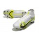 Nike Mercurial Superfly 8 Elite FG Blanc Noir Métallique Argent Volt