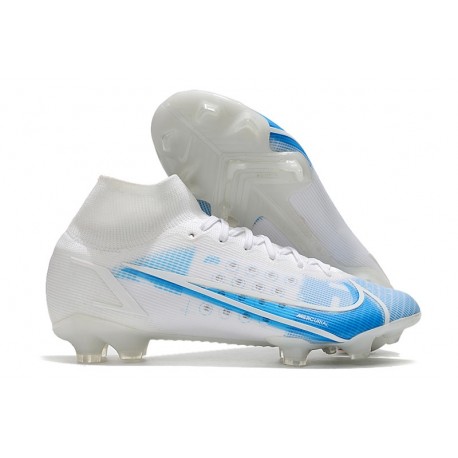 Chaussure à Crampons Nike Mercurial Superfly 8 Elite FG Blanc Bleu