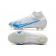 Chaussure à Crampons Nike Mercurial Superfly 8 Elite FG Blanc Bleu