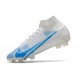 Chaussure à Crampons Nike Mercurial Superfly 8 Elite FG Blanc Bleu