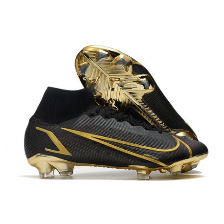 Chaussure à Crampons Nike Mercurial Superfly 8 Elite FG Noir Or