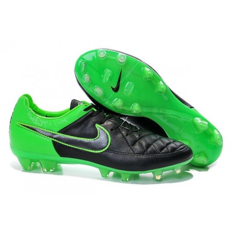 Nouvelle Chaussure de Football Nike Tiempo Legend V FG Noir Vert