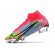 Chaussure à Crampons Nike Mercurial Superfly 8 Elite FG Rose Bleu Vert