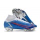 Chaussure à Crampons Nike Mercurial Superfly 8 Elite FG Bleu Blanc Rouge