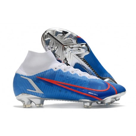 Chaussure à Crampons Nike Mercurial Superfly 8 Elite FG Bleu Blanc Rouge