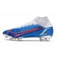 Chaussure à Crampons Nike Mercurial Superfly 8 Elite FG Bleu Blanc Rouge