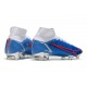 Chaussure à Crampons Nike Mercurial Superfly 8 Elite FG Bleu Blanc Rouge