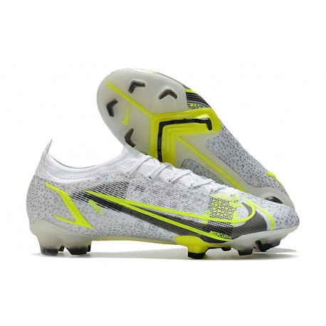 Nike Mercurial Vapor 14 Elite FG Blanc Noir Métallique Argent Volt