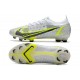 Nike Mercurial Vapor 14 Elite FG Blanc Noir Métallique Argent Volt