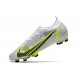 Nike Mercurial Vapor 14 Elite FG Blanc Noir Métallique Argent Volt