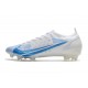 Nike Mercurial Vapor 14 Elite FG Blanc Bleu