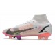 Nike Mercurial Superfly VIII Elite DF FG Blanc Noir Carmin Rose