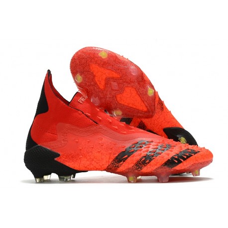 adidas Chaussures Predator Freak + FG Rouge Noir Rouge Solaire