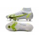 Nike Mercurial Superfly VIII Elite SG- Blanc Noir Argenté Jaune Fluo