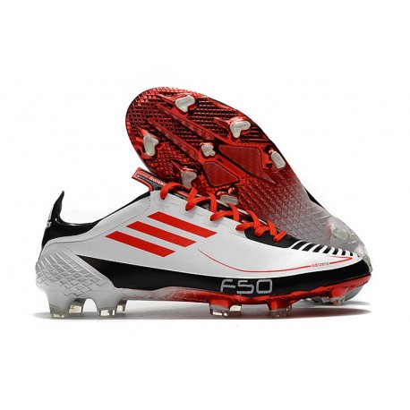 Adidas F50 Ghosted Adizero HT FG Blanc Rouge Noir