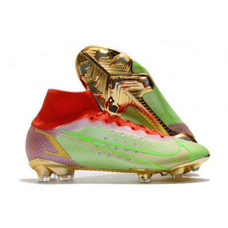 Nike Mercurial Superfly VIII Elite DF FG Vert Rouge Or