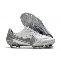 Chaussure Nike Tiempo Legend IX Elite FG BlancGris