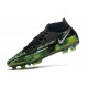 Nike Phantom GT II Elite DF FG Noir Platine Métallique Vert Strike