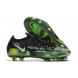 Nike Phantom GT II Elite FG Nouvelle Noir Platine Métallique Vert Strike