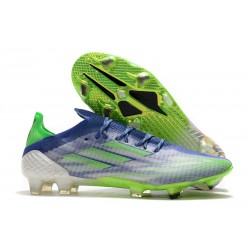 adidas X Speedflow.1 FG Crampons de Foot Bleu Vert