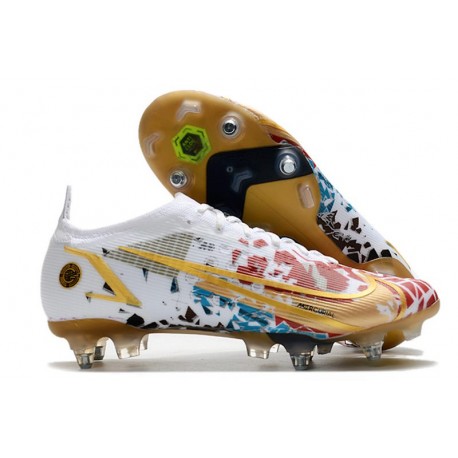 Nike Mercurial Vapor 14 Elite SG-Pro Blanc Rouge Or