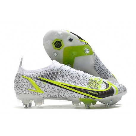 Nike Mercurial Vapor 14 Elite SG-Pro Blanc Noir Métallique Argent Volt