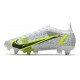 Nike Mercurial Vapor 14 Elite SG-Pro Blanc Noir Métallique Argent Volt