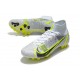 Nike Mercurial Superfly 8 Elite DF AG Silver Safari - Blanc Noir Argenté Jaune Fluo