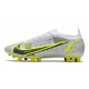 Nike Mercurial Vapor 14 Elite AG Pro Silver Safari - Blanc Noir Argenté Jaune Fluo