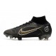 Nike Mercurial Superfly 8 Elite DF FG Noir Or Métallique Argent Métallique