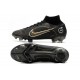 Nike Mercurial Superfly 8 Elite DF FG Noir Or Métallique Argent Métallique