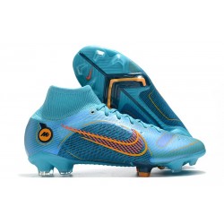 Nike Mercurial Superfly 8 Elite DF FG Bleu Chlorine Orange Laser Marina