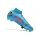 Nike Mercurial Superfly 8 Elite DF FG Bleu Chlorine Orange Laser Marina