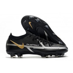 Nike Phantom GT II Elite FG Nouvelle Noir Gris Foncé Métallique Or Métallique