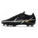 Nike Phantom GT II Elite FG Noir Gris Foncé Métallique Or Métallique