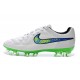 2015 Chaussures Nike Tiempo Legend V FG Homme Blanc Volt Solaire Noir