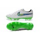 2015 Chaussures Nike Tiempo Legend V FG Homme Blanc Volt Solaire Noir