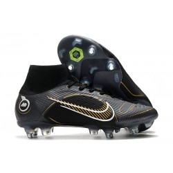 Nike Mercurial Superfly VIII Elite SG-Pro Noir Or Métallique Argent Métallique