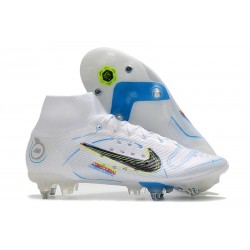 Nike Mercurial Superfly VIII Elite SG-Pro Ballon Gris Bleu Foncé