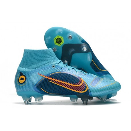 Nike Mercurial Superfly VIII Elite SG-Pro Bleu Chlorine Orange Laser Marina