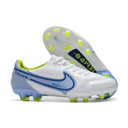 Chaussure Nike Tiempo Legend IX Elite FG Blanc Bleu