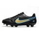 Chaussure Nike Tiempo Legend IX Elite FG Noir Or Bleu